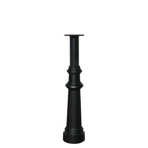 Hanford Black Single Post Mount Mailbox with Decorative Fluted Base, image 1