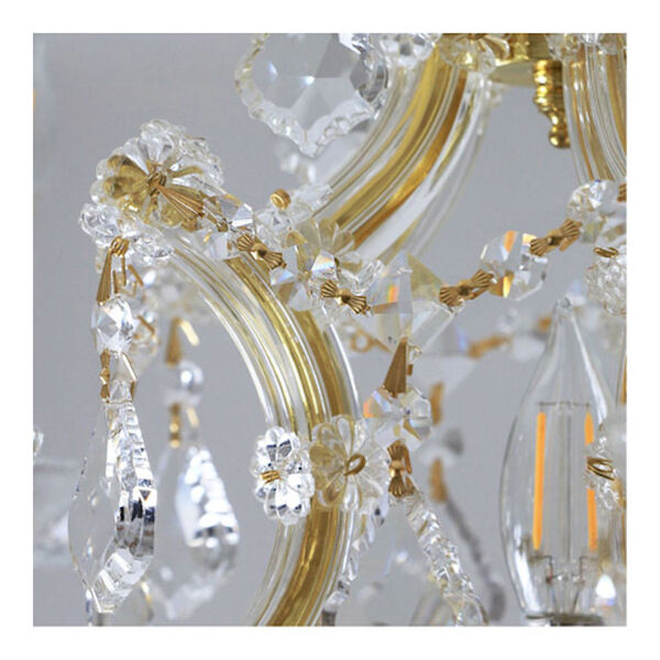 Brentwood Gold Six-Light Chandelier with Smooth White Shade, image 3