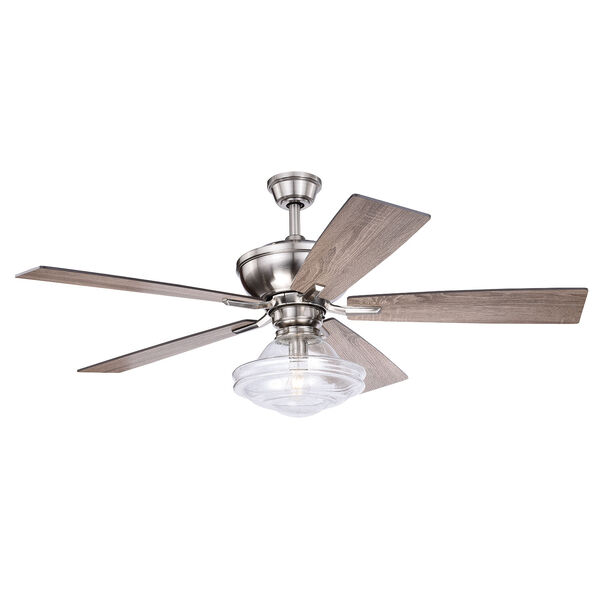 Huntley Satin Nickel 52-Inch Ceiling Fan With Light Kit, image 1