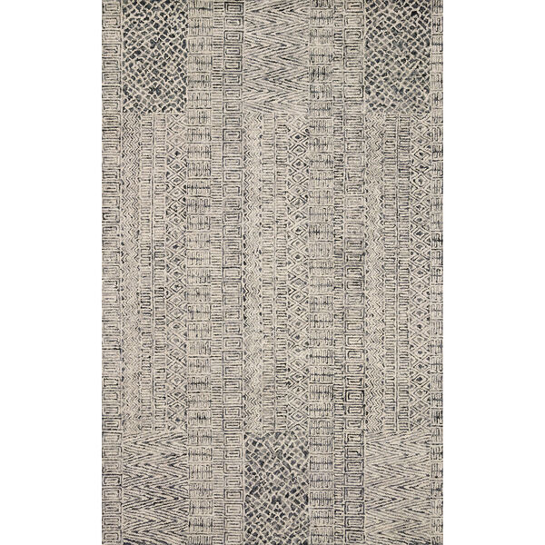 Peregrine Charcoal square Hand Tufted Rug, image 1