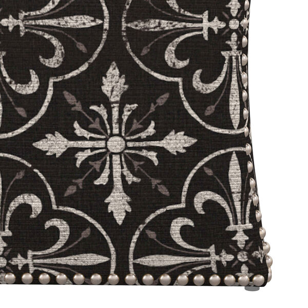 Paris Tile Black 19-Inch Button Storage Ottoman, image 4