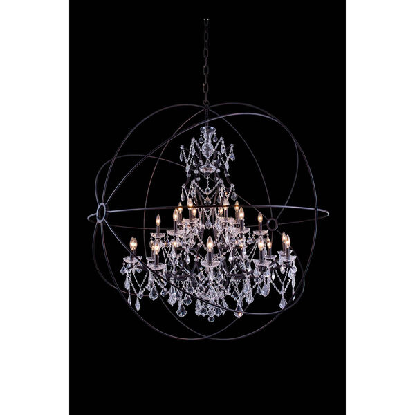 Geneva Dark Bronze Sixty-Inch Pendant with Clear Crystals, image 2