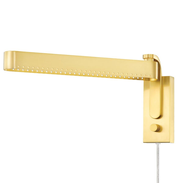Julissa Aged Brass Integrated LED Swing Arm, image 1