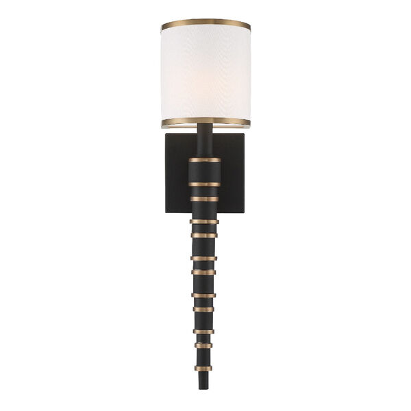 Sloane Vibrant Gold and Black Forged Five-Inch One-Light Wall Sconce, image 1