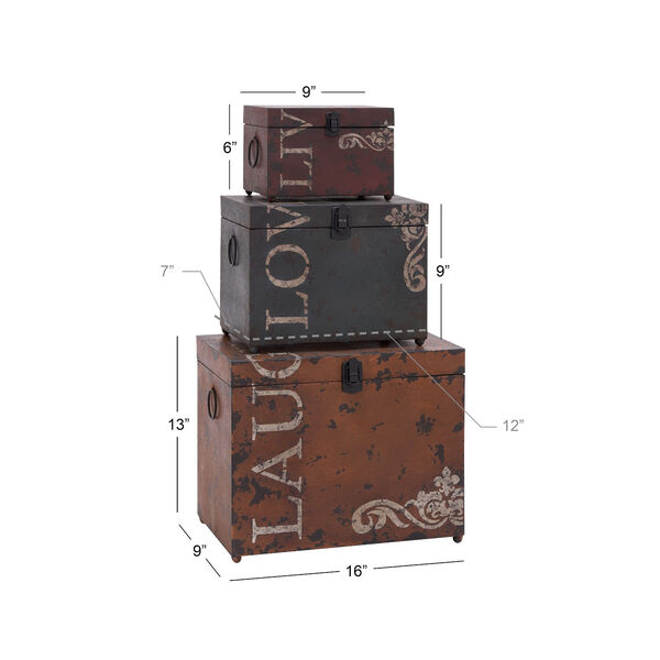 Multicolor Metal Box, Set of 3, image 2