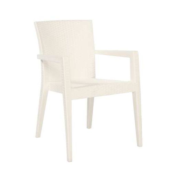 Montana White Outdoor Stackable Armchair, Set of Four, image 2