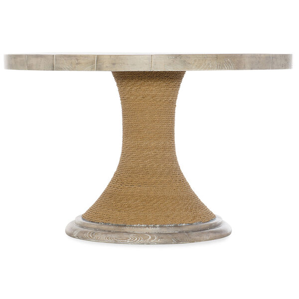 Amani Light Wood 48 In. Round Pedestal Dining Table, image 1