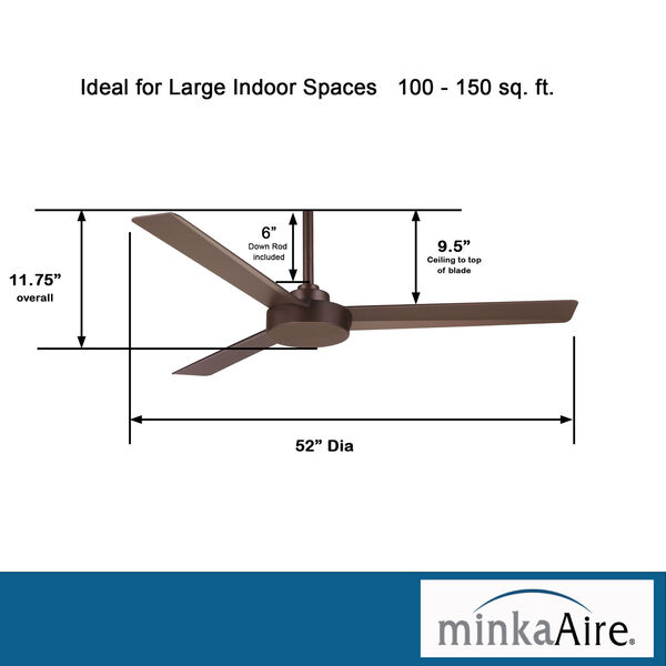 Roto Oil Rubbed Bronze 52-Inch Ceiling Fan, image 6