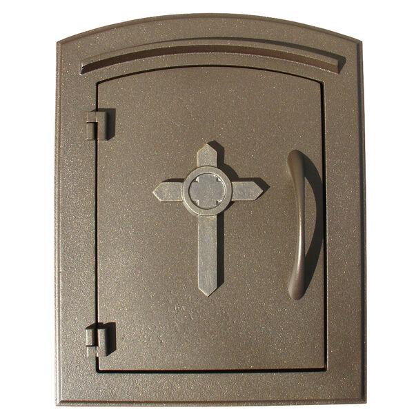 Manchester Bronze Non-Locking Decorative Cross Logo Door Column Mount Mailbox, image 1
