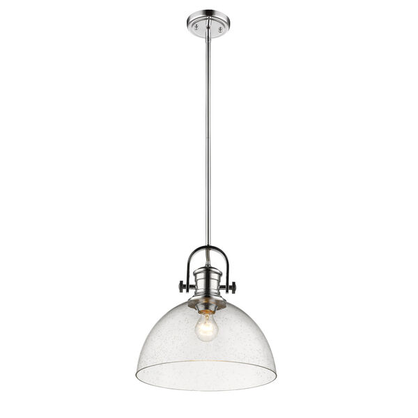 Hines Chrome 14-Inch One-Light Pendant with Seeded Glass, image 3