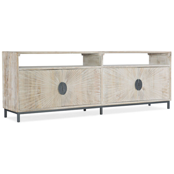 Light Wood and Gray Metal Door Entertainment Console, image 1