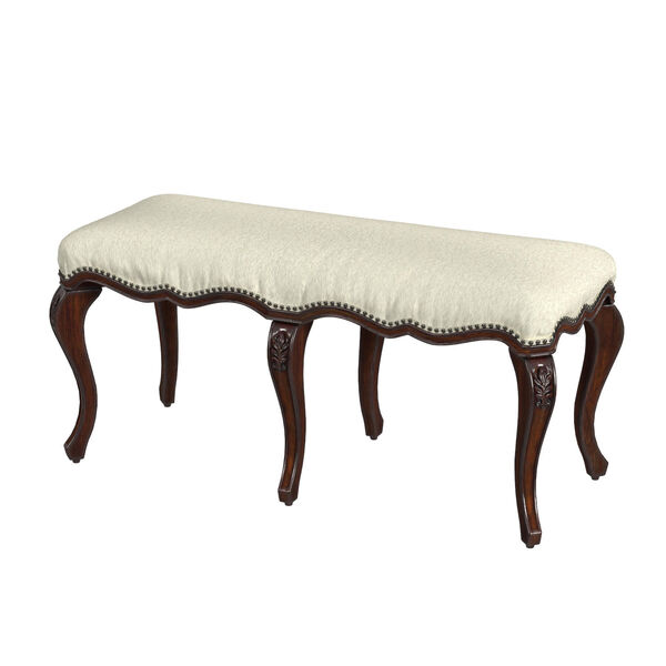 Michelline Cherry and Ivory Upholstered Bench, image 1