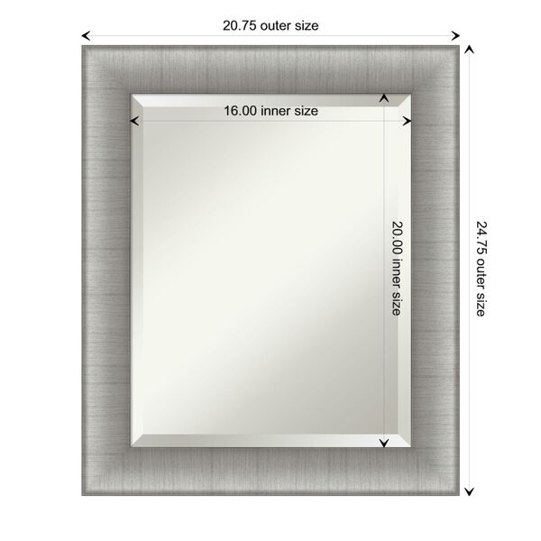 Elegant Pewter 21W X 25H-Inch Bathroom Vanity Wall Mirror, image 6