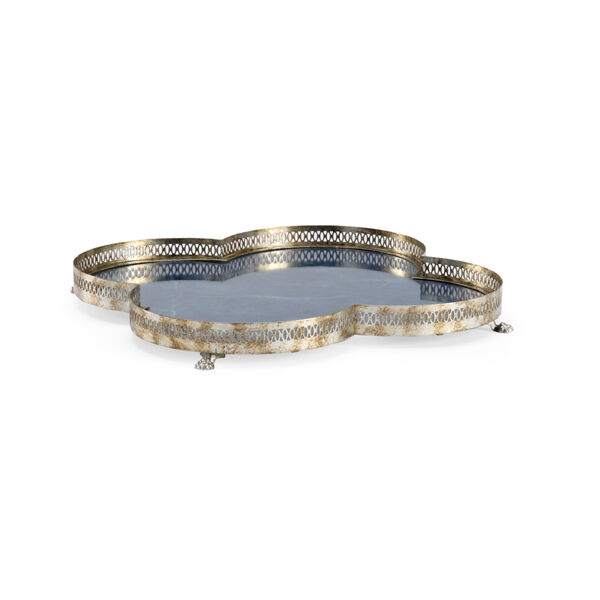 Lapis Antique Silver and Blue Tray, image 1