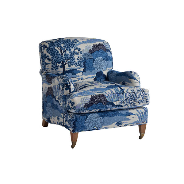 Upholstery Blue Sydney Chair With Brass Caster, image 1