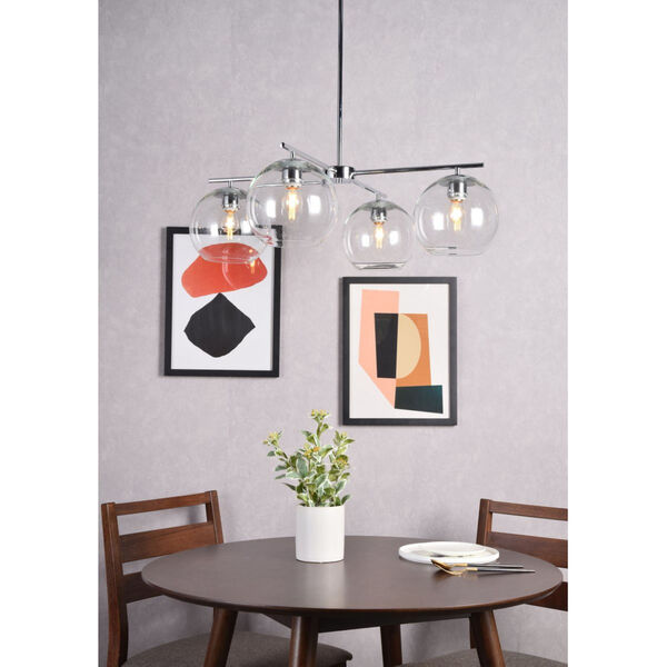 Opus Chrome and Clear Four-Light Pendant, image 2