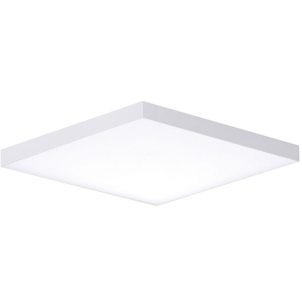 Trim White One-Light ADA LED Flush Mount with Polycarbonate Shade 3000 Kelvin 1280 Lumens, image 1