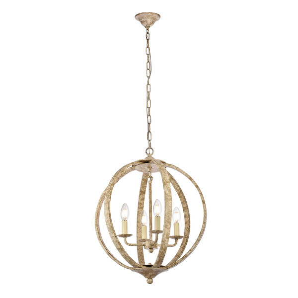 Marlow Weathered Dove 18-Inch Four-Light Pendant, image 1