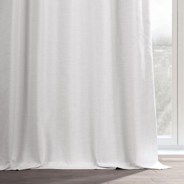 Prime White Dune Textured Hotel Blackout Cotton Single Panel Curtain, image 5