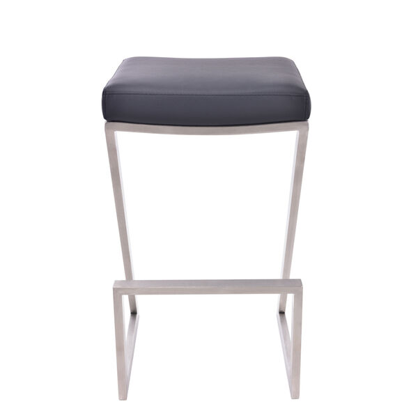 Atlantis Black and Stainless Steel 30-Inch Bar Stool, image 2