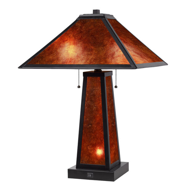 Nogales Red and Black Two-Light Mica Table Lamp, image 1