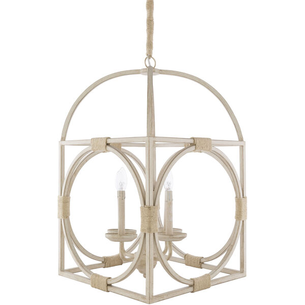 Braylee Off-White Antiqued Natural 18-Inch Four-Light Pendant, image 1