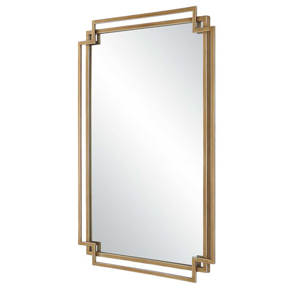 Afton Overlapping Brushed Gold Frame Wall Mirror, image 4