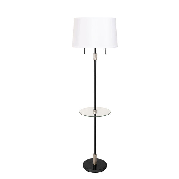 Killington Black and Polished Nickel Two-Light Floor Lamp, image 1