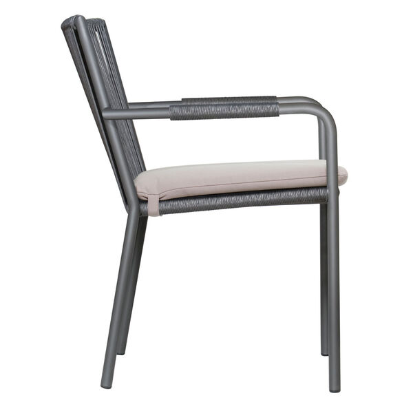 Archipelago Stockholm Dining Arm Chair in Dark Gray and Taupe, Set of Two, image 3