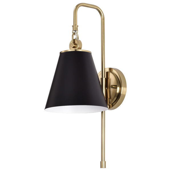 Dover Black and Vintage Brass One-Light Wall Sconce, image 1