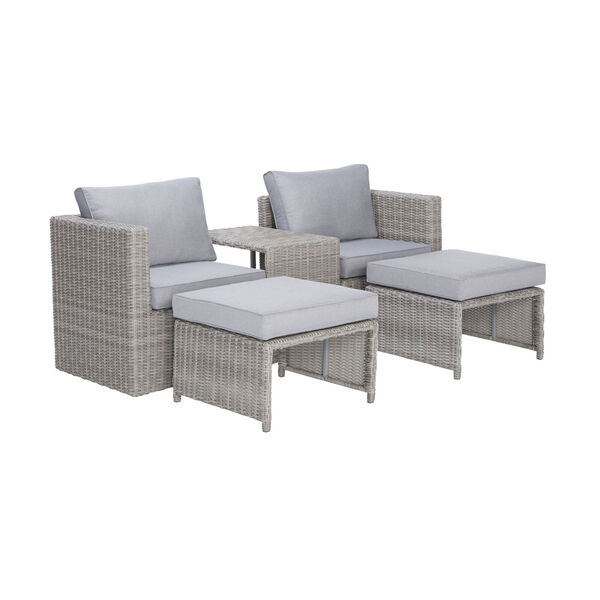 Malibu Gray Outdoor Seating Set, 5-Piece, image 1