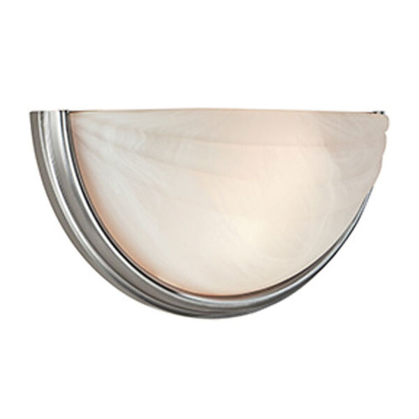Crest Satin 13-Inch Two-Light Wall Sconce with Alabaster Glass, image 1