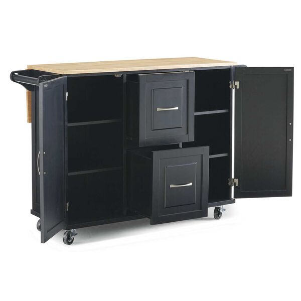 Blanche Black and Natural Kitchen Cart, image 2