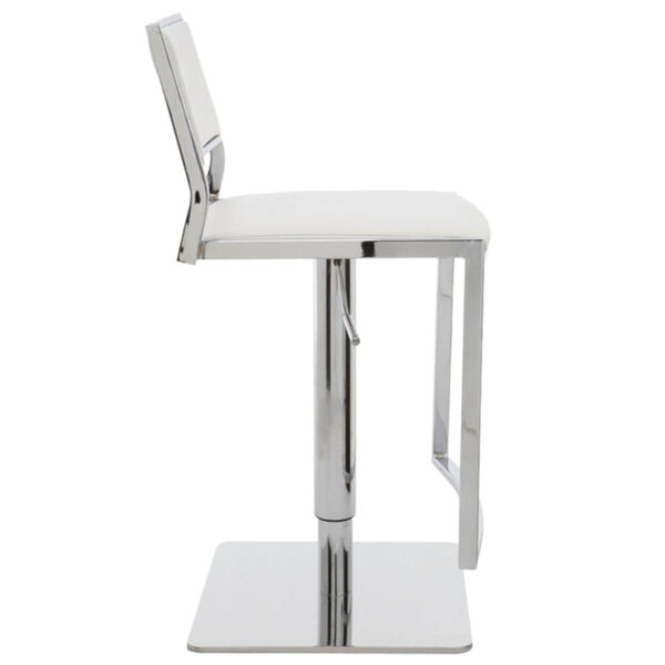 Aaron White and Silver Adjustable Stool, image 3