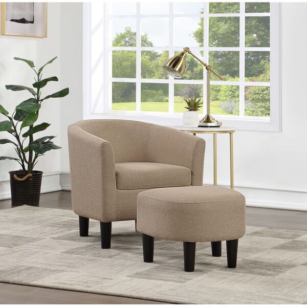 Beige Take a Seat Churchill Accent Chair with Ottoman, image 1