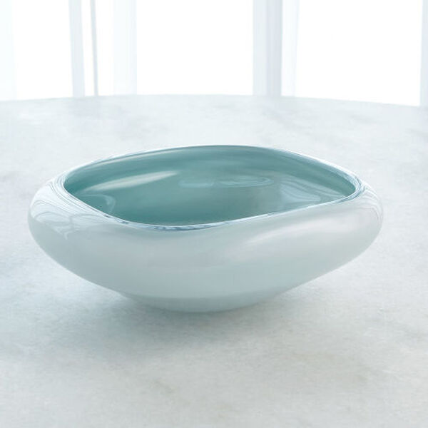 Azure and White Square Cased Large Glass Bowl, image 1