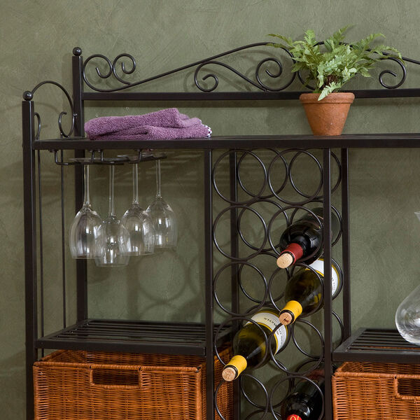 Celtic Grey Bakers Rack with Wine Storage, image 2