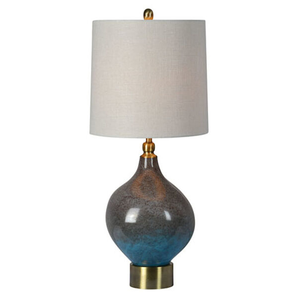 York Grey Blue Ombre with Antique Brass One-Light Table Lamp, image 1
