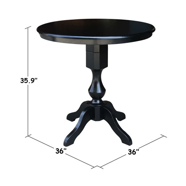 Black Round Pedestal Counter Height Table, image 4