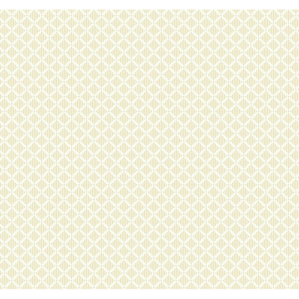 Grandmillennial Yellow Diamond Gate Pre Pasted Wallpaper - SAMPLE SWATCH ONLY, image 2