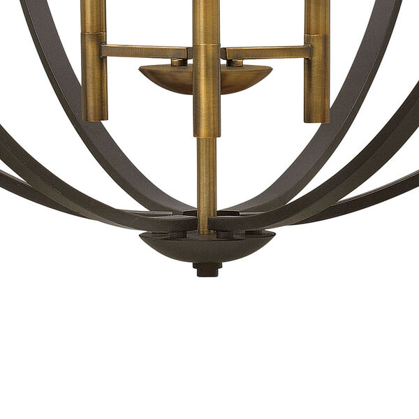 Euclid Spanish Bronze Twelve-Light Foyer Pendant, image 2