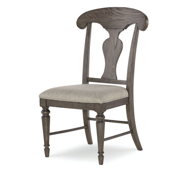 Brookhaven Vintage Linen Rustic Dark Elm Splat Side Chair, image 1