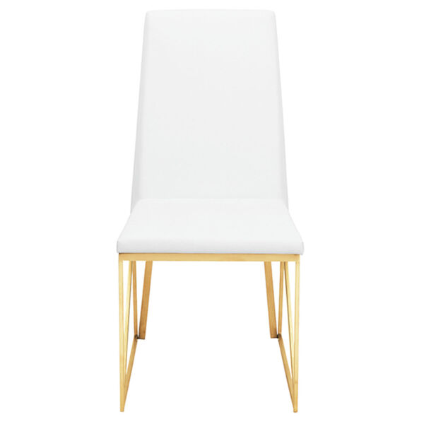 Caprice White and Gold Dining Chair, image 2