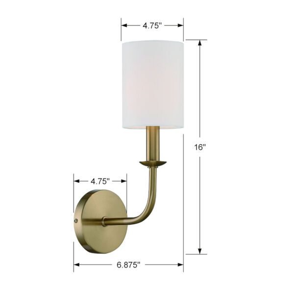 Bailey Aged Brass Five-Inch One-Light Wall Sconce, image 5