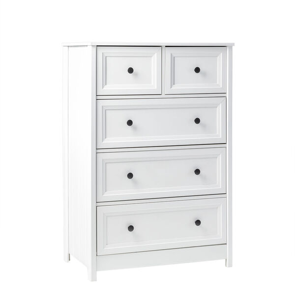 Mission White Five Drawer Oakland Chest, image 2