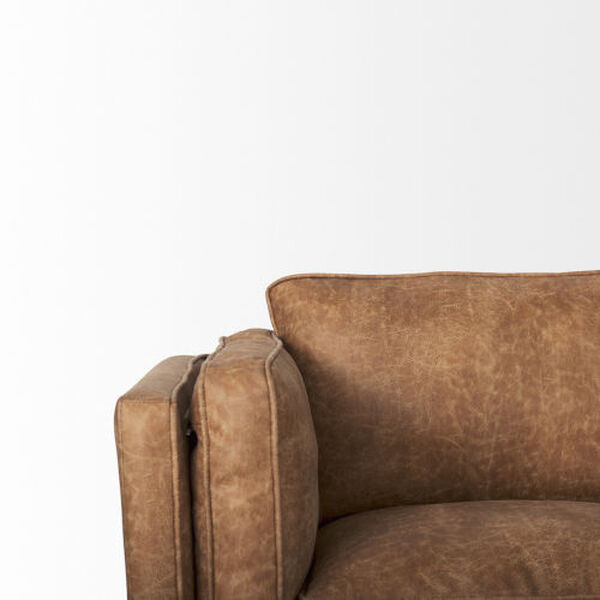 Brooks Cognac and Medium Brown Three Seater Sofa, image 5