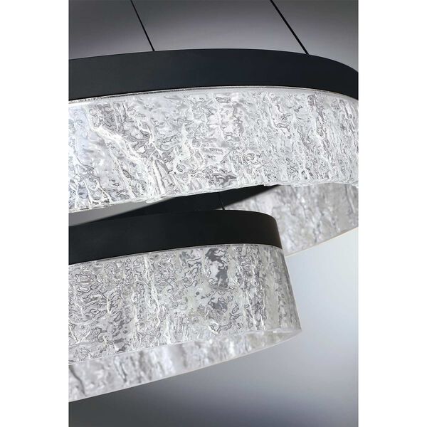 Arctic Ice Black Clear 24-Inch Two-Light LED Pendant, image 3