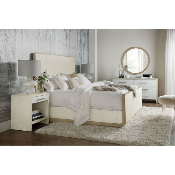 Cascade Lacquered Burlap Sleigh Bed, image 2