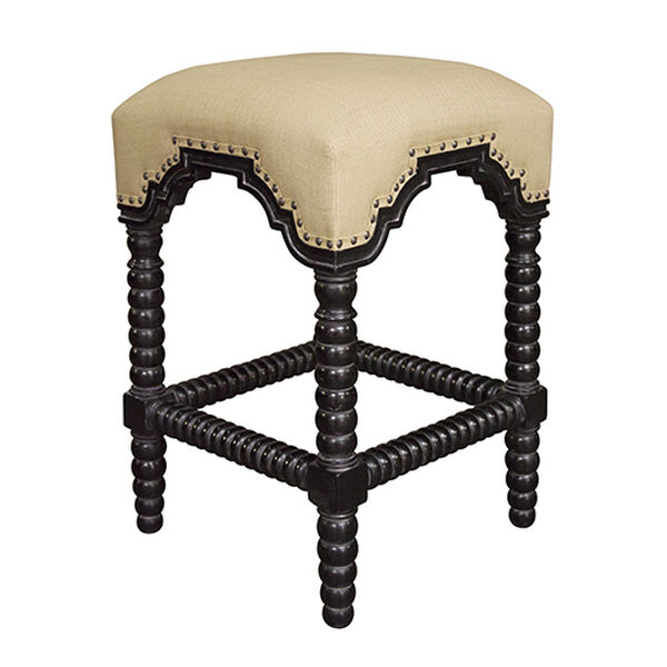 Abacus Hand Rubbed Black Counter Stool, image 1