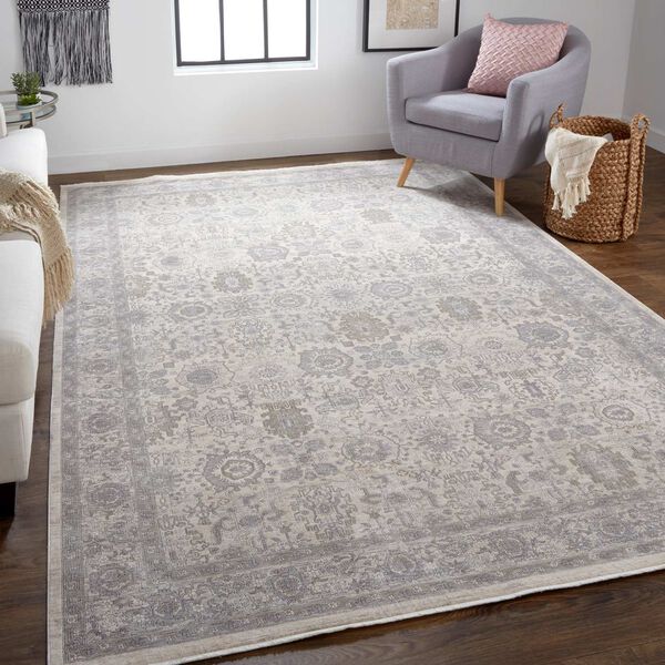 Marquette Gray Silver Ivory Area Rug, image 3
